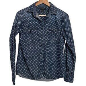 J. Crew Dark Denim Button Down Shirt with Stars